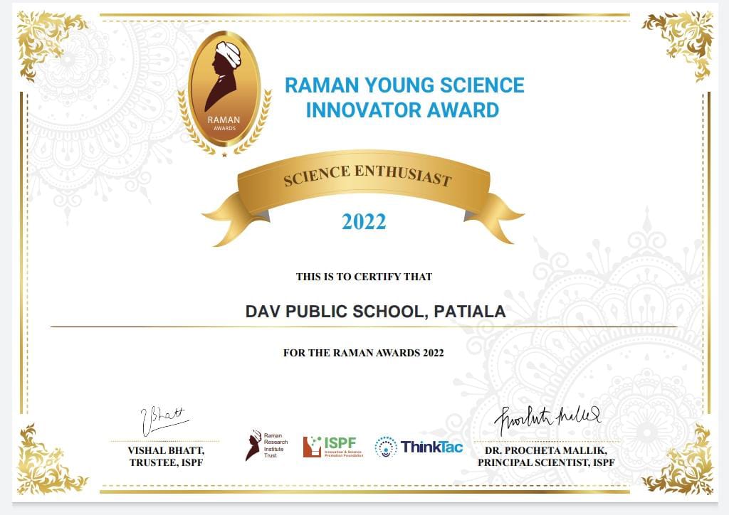 Young Raman DAV PUBLIC SCHOOL, PATIALA